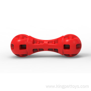 Indestructible Rubber Leakage Food dumbbell Dog Toy